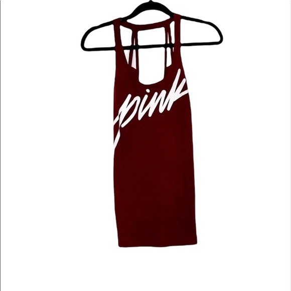 PINK Victoria's Secret Tops - NWT Victoria’s Secret: Small Maroon Pink Cross Back Workout Tank